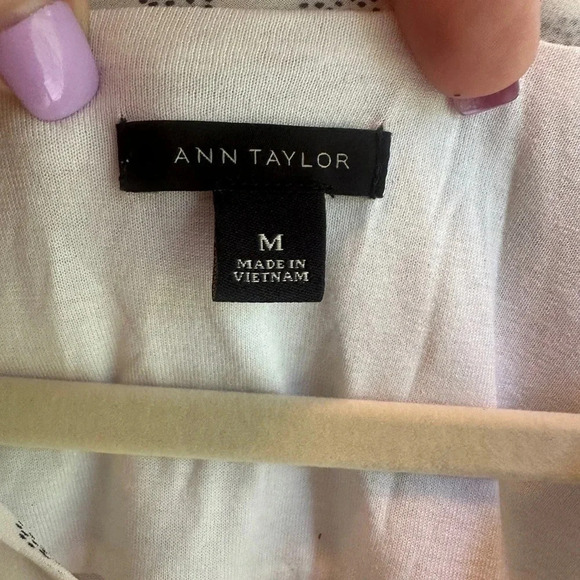 Ann Taylor Woman’s Corpcore Cream Long Sleeve V-Neck Chiffon Blouse Size Medium - Picture 7 of 9